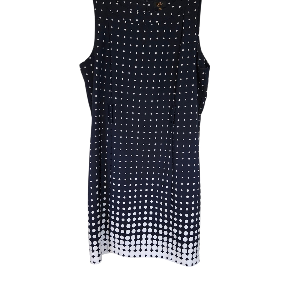 LEE Navy Sleeveless Polka Dot Shift Dress